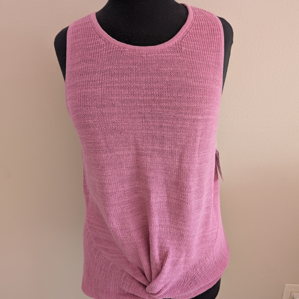 INC International Concepts Pink Tie Front Tank Top